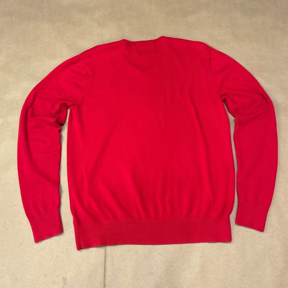American Eagle Red V-Neck Sweater Mens Medium - Picture 3 of 11